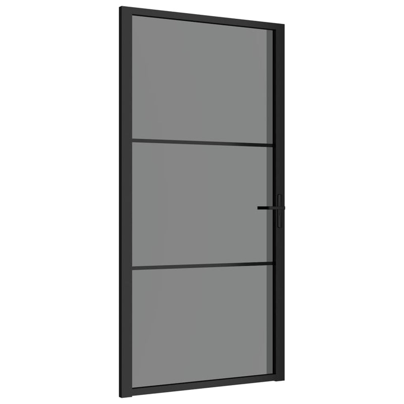 Load image into Gallery viewer, VidaXL Binnendeur 102,5x201,5 cm ESG-glas en aluminium zwart
