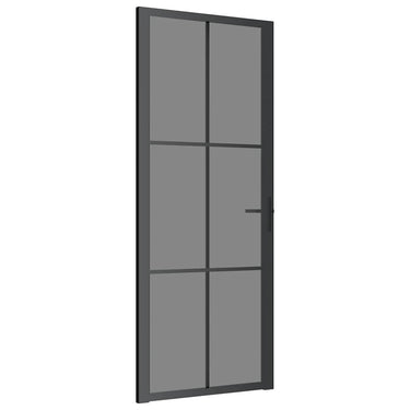 Vidaxl binnendeur 83x201,5 cm esg-glas en aluminium zwart