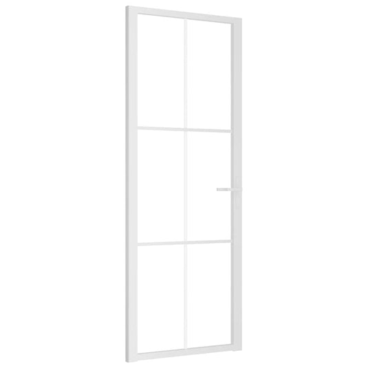 VidaXL Binnendeur 76x201,5 cm ESG-glas en aluminium wit