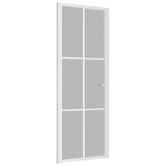 Vidaxl binnendeur 76x201,5 cm matglas en aluminium wit