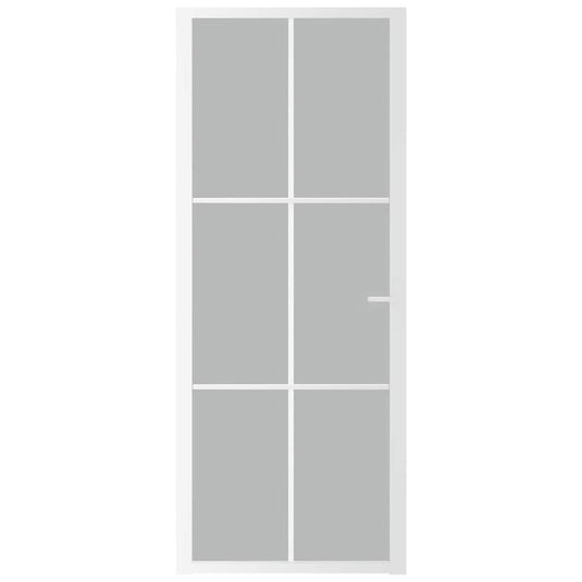 Vidaxl binnendeur 83x201,5 cm matglas en aluminium wit