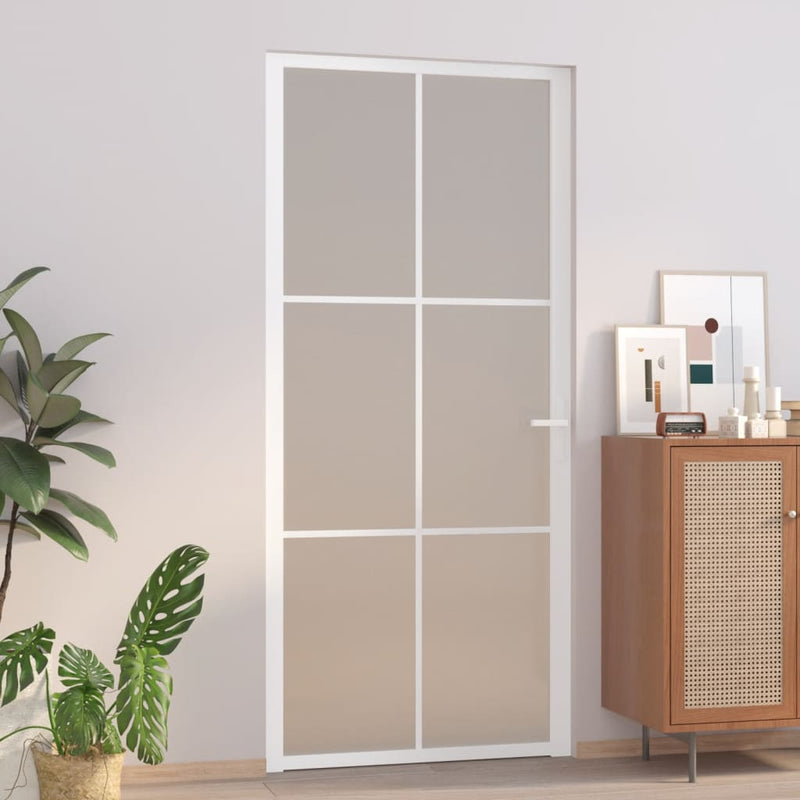 Load image into Gallery viewer, Vidaxl binnendeur 93x201,5 cm matglas en aluminium wit
