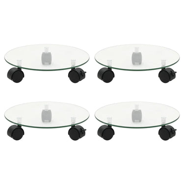 Vidaxl plantenrollers 4 st rond 28 cm gehard glas