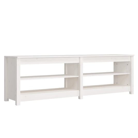 Vidaxl schoenenbank 160x36,5x50 cm massief grenenhout wit