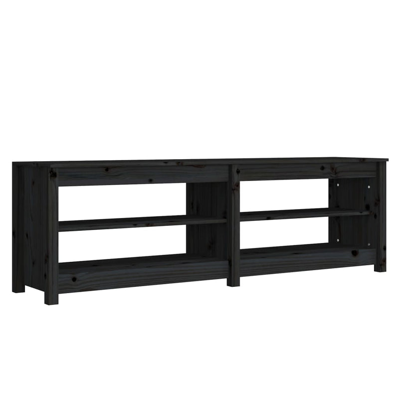 Load image into Gallery viewer, Vidaxl schoenenbank 160x36,5x50 cm massief grenenhout zwart
