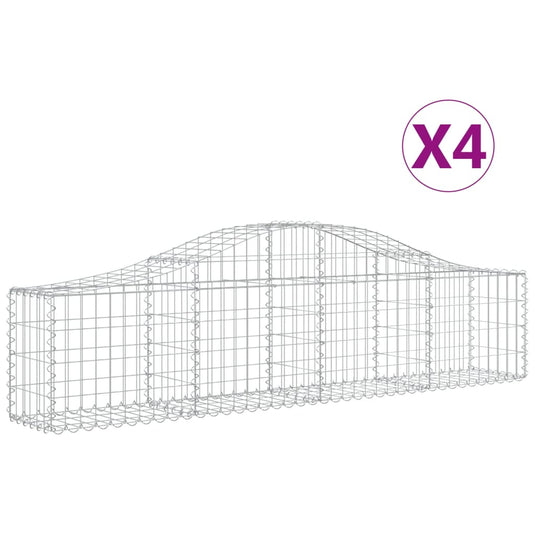 VidaXL Schanskorven 4 st gewelfd 200x30x40 60 cm ijzer