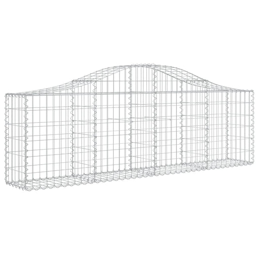 VidaXL Schanskorven 4 st gewelfd 200x30x60 80 cm gegalvaniseerd ijzer