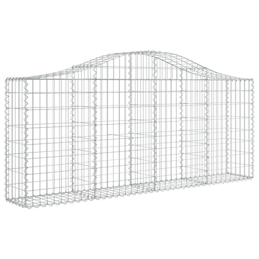 VidaXL Schanskorven 2 st gewelfd 200x30x80 100 cm gegalvaniseerd ijzer