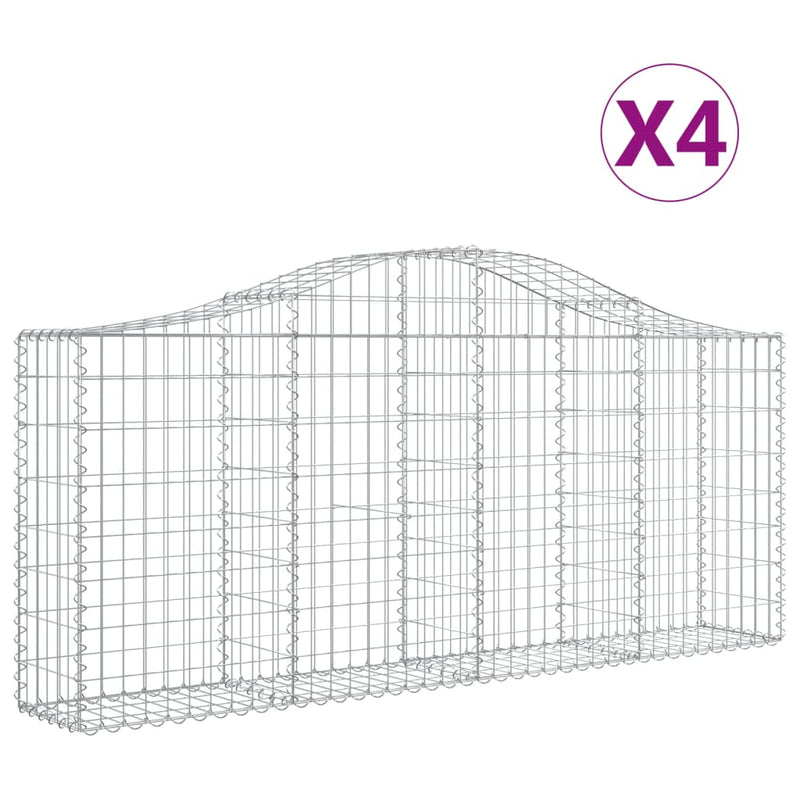 Load image into Gallery viewer, VidaXL Schanskorven 4 st gewelfd 200x30x80 100 cm gegalvaniseerd ijzer
