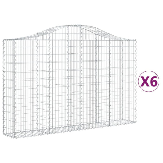 VidaXL Schanskorven 6 st gewelfd 200x30x120 140 cm ijzer