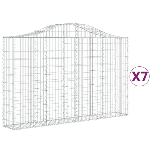 VidaXL Schanskorven 7 st gewelfd 200x30x120 140 cm ijzer