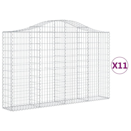 VidaXL Schanskorven 11 st gewelfd 200x30x120 140 cm ijzer