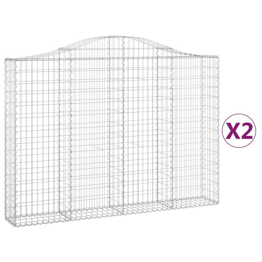VidaXL Schanskorven 2 st gewelfd 200x30x140 160 cm ijzer