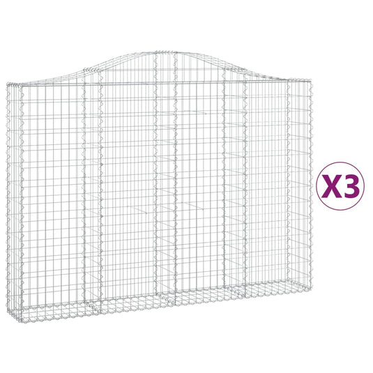 VidaXL Schanskorven 3 st gewelfd 200x30x140 160 cm ijzer
