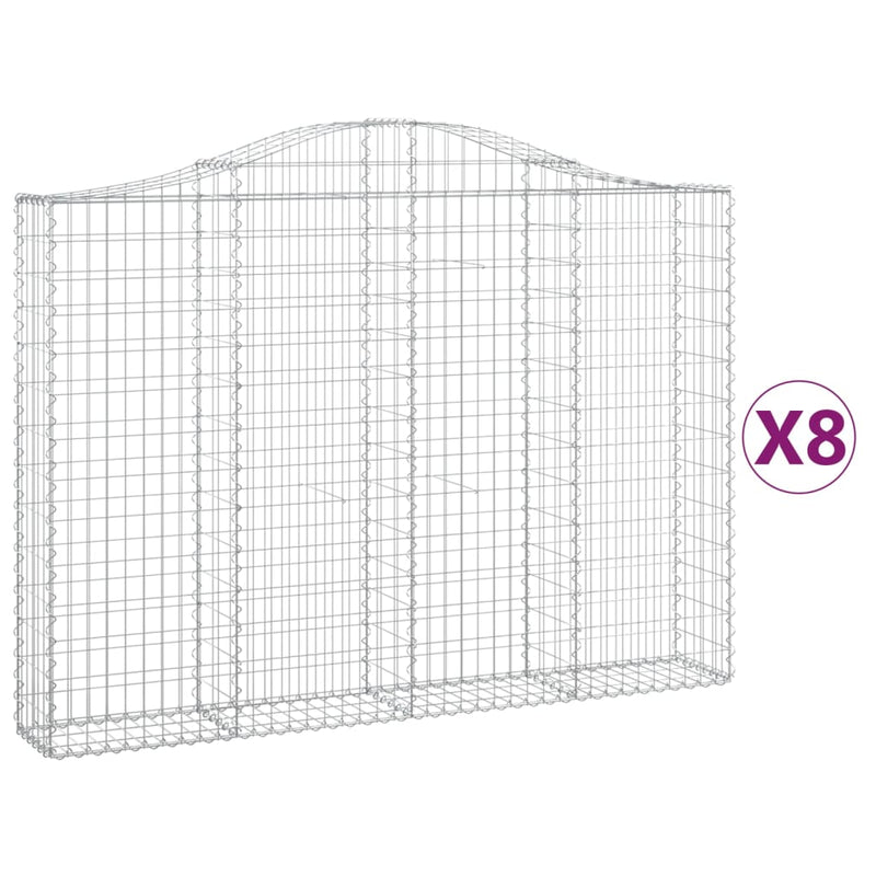 Load image into Gallery viewer, VidaXL Schanskorven 8 st gewelfd 200x30x140 160 cm ijzer
