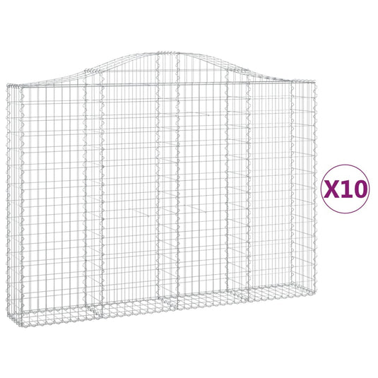 VidaXL Schanskorven 10 st gewelfd 200x30x140 160 cm ijzer