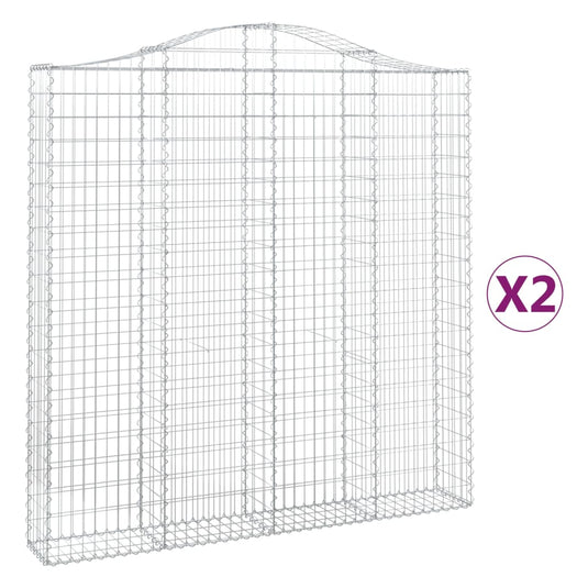 VidaXL Schanskorven 2 st gewelfd 200x30x200 220 cm ijzer