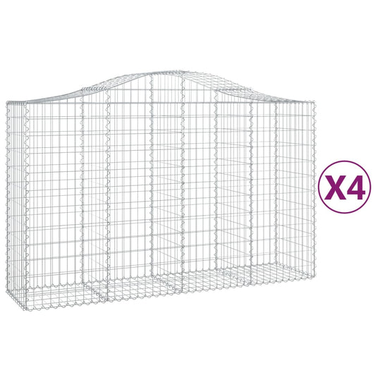 VidaXL Schanskorven 4 st gewelfd 200x50x120 140 cm ijzer