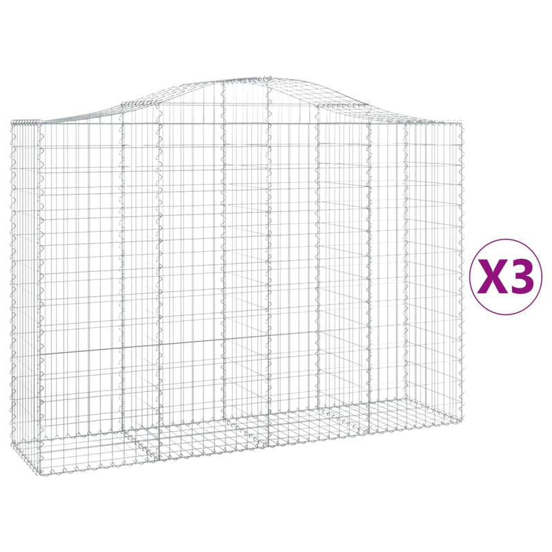 Load image into Gallery viewer, VidaXL Schanskorven 3 st gewelfd 200x50x140 160 cm ijzer

