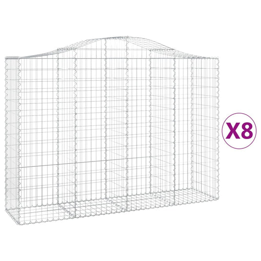 VidaXL Schanskorven 8 st gewelfd 200x50x140 160 cm ijzer