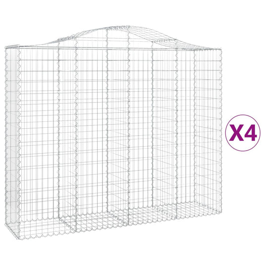 VidaXL Schanskorven 4 st gewelfd 200x50x160 180 cm ijzer