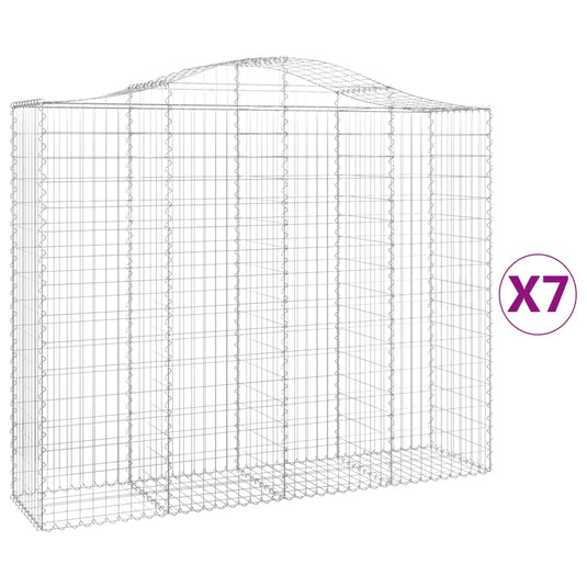 VidaXL Schanskorven 7 st gewelfd 200x50x160 180 cm ijzer