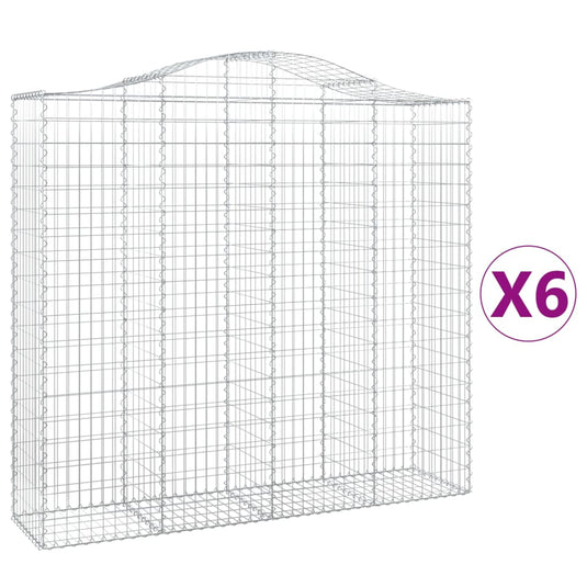 VidaXL Schanskorven 6 st gewelfd 200x50x180 200 cm ijzer