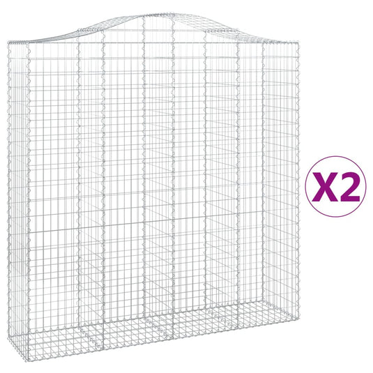 VidaXL Schanskorven 2 st gewelfd 200x50x200 220 cm ijzer