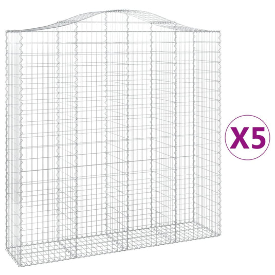 VidaXL Schanskorven 5 st gewelfd 200x50x200 220 cm ijzer