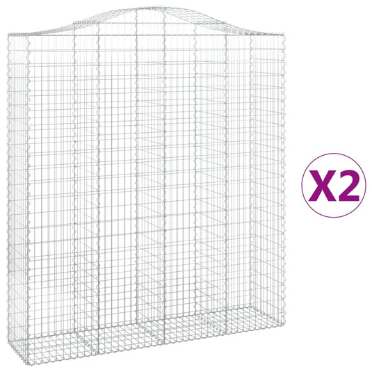 VidaXL Schanskorven 2 st gewelfd 200x50x220 240 cm ijzer