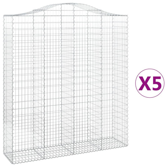 VidaXL Schanskorven 5 st gewelfd 200x50x220 240 cm ijzer
