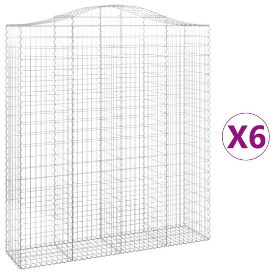 VidaXL Schanskorven 6 st gewelfd 200x50x220 240 cm ijzer