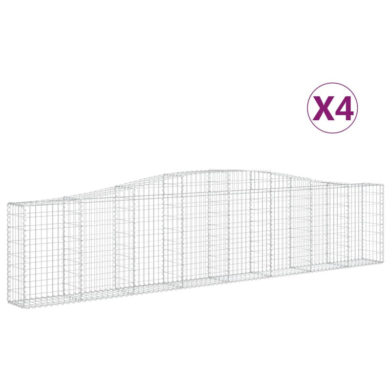 Afbeelding laden in galerijviewer, VidaXL Schanskorven 4 st gewelfd 400x30x80 100 cm ijzer
