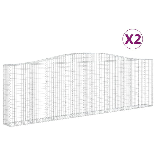 VidaXL Schanskorven 2 st gewelfd 400x30x120 140 cm ijzer