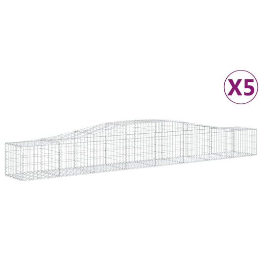 VidaXL Schanskorven 5 st gewelfd 400x50x40 60 cm ijzer