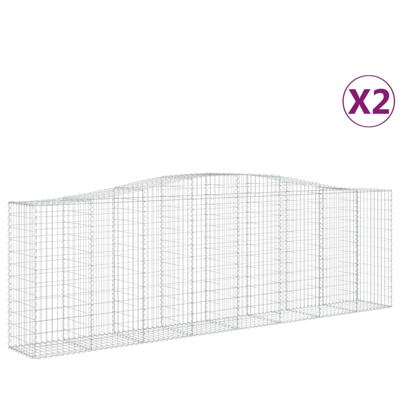 Load image into Gallery viewer, VidaXL Schanskorven 2 st gewelfd 400x50x120 140 cm ijzer
