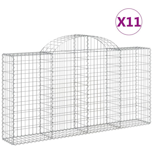 VidaXL Schanskorven 11 st gewelfd 200x30x100 120 cm ijzer