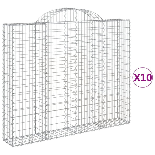 VidaXL Schanskorven 10 st gewelfd 200x30x160 180 cm ijzer
