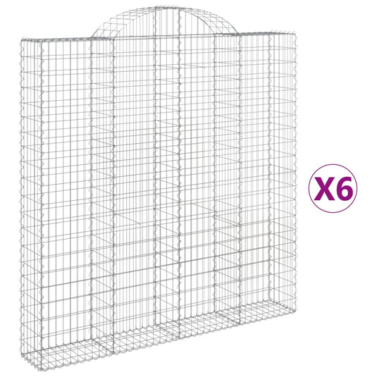 VidaXL Schanskorven 6 st gewelfd 200x30x200 220 cm ijzer