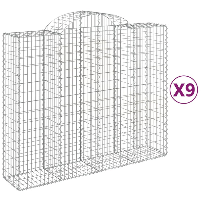 Load image into Gallery viewer, VidaXL Schanskorven 9 st gewelfd 200x50x160 180 cm ijzer
