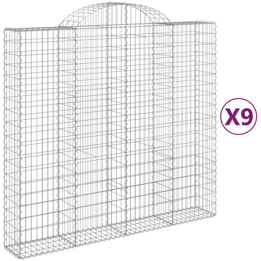 VidaXL Schanskorven 9 st gewelfd 200x50x180 200 cm ijzer