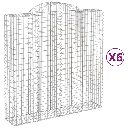 VidaXL Schanskorven 6 st gewelfd 200x50x200 220 cm ijzer