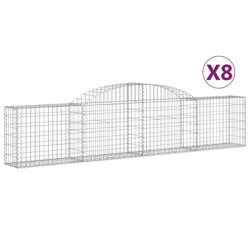 Load image into Gallery viewer, VidaXL Schanskorven 8 st gewelfd 300x30x60 80 cm gegalvaniseerd ijzer
