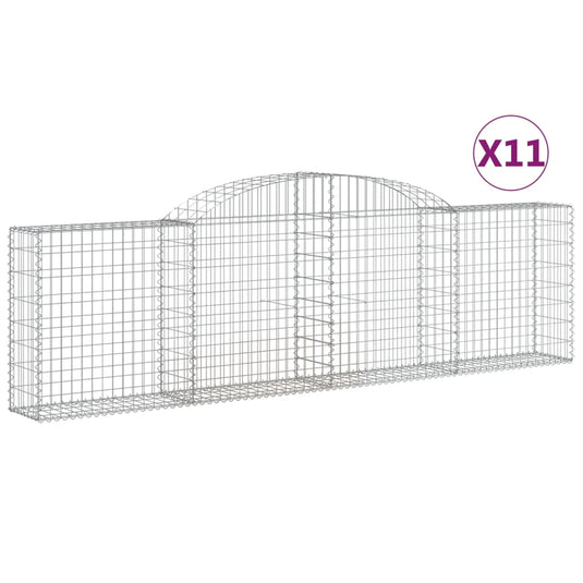 VidaXL Schanskorven 11 st gewelfd 300x30x80 100 cm ijzer