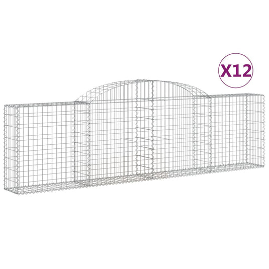 VidaXL Schanskorven 12 st gewelfd 300x30x80 100 cm ijzer
