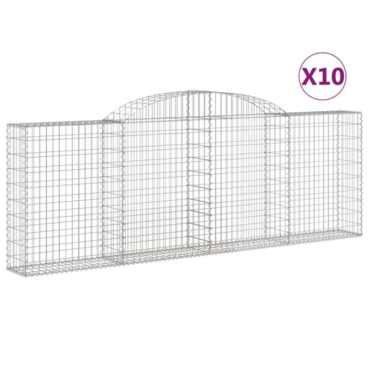 VidaXL Schanskorven 10 st gewelfd 300x30x100 120 cm ijzer