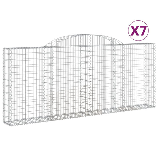 VidaXL Schanskorven 7 st gewelfd 300x30x120 140 cm ijzer