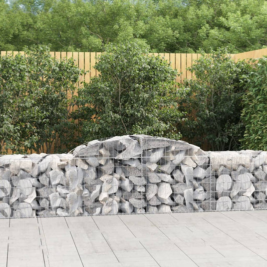 VidaXL Schanskorven 3 st gewelfd 300x50x60 80 cm gegalvaniseerd ijzer