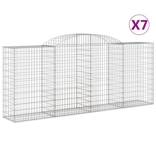 VidaXL Schanskorven 7 st gewelfd 300x50x120 140 cm ijzer