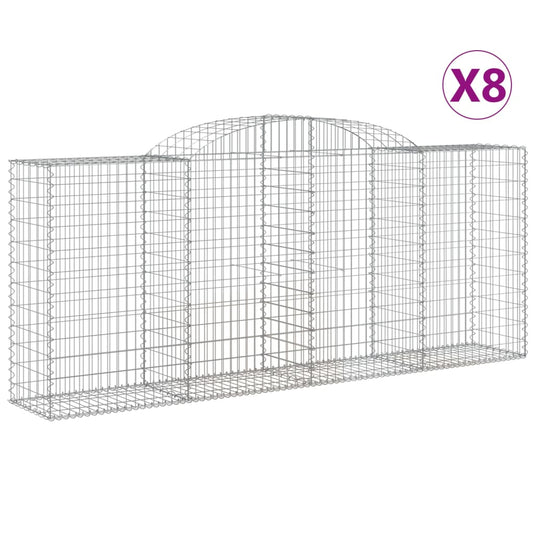VidaXL Schanskorven 8 st gewelfd 300x50x120 140 cm ijzer